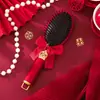 Peine y Espejo de Boda Set, un Par de Cajas de Boda Nuevas, Set Completo de Dote de Novia Rojo, Colección de Artículos de Boda de Alta Gama