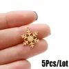 Joias Transfronteiriças Europeias e Americanas Acessíveis para Mulheres Luxo Eletrodepositado Pingente de Floco de Neve Inverno Acessórios de Corrente para Clavícula de Aço Inoxidável DIY Atacado