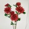 Dália Artificial de Luxo Leve Flor Artificial Casamento Decoração de Casa e Escritório 2 Galhos Flor Falsa Buquê de Flores Artificiais Flor Artificial Transfronteiriça