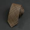 Gris Albaricoque Marrón Caqui Retro Café Cuadros Corbata de Hombre Atada a Mano Perezosa Cremallera Femenina Preppy Estilo Británico