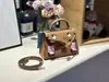 Bestseller de Primavera 2026: Bolso de Muñeca Mosaico, Bolso Kelly, Bolso de Mano de Diseño Nicho, Bolso de Hombro y Cruzado con Patrón de Dibujos Animados