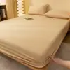 Chapéu de Cama Cor Sólida Estilo Ins Peça Única Algodão Lavado Capa de Chapéu de Cama Dormitório de Estudante Capa de Poeira Simmons Capa Protetora de Colchão