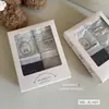 A068 # Bragas de Mujer con Borde de Lunares Suave y Lindo / Lyocell 50S con un Ambiente de Chica Dulce, Bikini sin Costuras de Cintura Media, Paquete de 4.