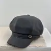 Sombrero octogonal de color liso, estilo retro japonés, para circunferencia de cabeza grande, otoño e invierno, boina versátil para adelgazar el rostro, estilo británico nuevo, para artista