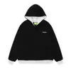 Sudadera con Capucha de Diseño Minimalista de Nicho Bloques de Color Doble Capa Otoño Invierno Europeo y Americano Oversize Manga Larga Empalmada Falsa de Dos Piezas
