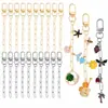 Kit de Fabricación DIY de Llaveros de 50 Piezas con Clip Metálico con Anilla para Llave, Broche de Resorte Giratorio, Broche de Langosta y Cadena de Extensión