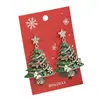 Brincos de Natal Novos Transfronteiriços com Diamantes, Estrelas de Árvore de Natal, Brincos de Strass, Brincos de Liga de Borboleta Atacado