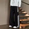 Pantalones Casuales de Rayas Estilo Americano para Hombre, Primavera y Otoño, Elegantes y Modernos, Corte Holgado, Versátiles de Pierna Recta y Pierna Ancha Largos, Venta al por Mayor Barata