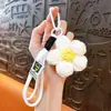 Pingente Chaveiro de Flor de Crochê, Charme de Bolsa Requintado e Fofo, Acessório de Chaveiro de Carro, Suprimento para Presente de Máquina de Garra