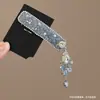 Pasador de Pelo con Borla de Campana de Diamante Azul para Mujer, Accesorio de Pelo Exquisito de Gama Alta, Pinza Lateral, Pasador de Pelo, Pinza BB Lateral de Estilo Antiguo
