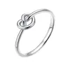Anillo Candeng de Acero de Titanio con Nudo de Diamante en Forma de Corazón para Niñas, Anillo de Cola Unisex de Acero Inoxidable con Incrustación de Diamante, Estilo Ins