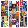 30 Cartões de Parede de Times da NFL em Formato de Tigela, Cartões Realistas de Jogadores em Formato de Tigela com Logos de Times da Liga de Futebol