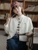 Otoño 2024 Nuevo Diseño Sense Workwear Camisa Vaquera Fresca Cárdigan de Cuello Vertical para Mujer Abrigo Vaquero Fino de Moda