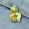 Interesante Insignia Broche de Dibujo Animado Pony Mochila Bolso Escolar Decoración Bolsas de Lona Accesorios Goma Suave Pin de Broche Lindo