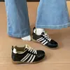 Zapatos Casuales de Moda Estilo Coreano Suela Gruesa Tacón Oculto Caña Baja Zapatos de Tabla para Mujer 2026 Nuevos Versátiles con Cordones Zapatos de Entrenamiento Agande