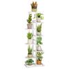 Estante Móvil para Flores de Sala de Estar Lujo Ligero Estante de Plantas de Gama Alta Balcón de Pie Múltiples Niveles Hierro Estante para Macetas con Ruedas