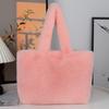 TikTok Mismo estilo Gran Capacidad Bolso de Felpa para Mujer Otoño e Invierno Esponjoso Portátil de un Solo Hombro Cruzado Versátil Bolso de Felpa Bolso Tote