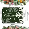 Navidad Transfronteriza Venta Caliente Nuevo Estilo Mantel Navideño Imitación Cáñamo Comida Restaurante Occidental Mantel Aislante de Calor Cocina Decorativo Mantel