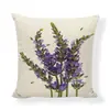 Funda de Almohada Lavanda Sweet Home Bless Home 45-45cm Funda de Cojín Morada para Sofá Decoración de Sofá de Sala de Estar
