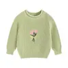 Suéter de Tricô para Meninas Novo Estilo Primavera e Outono Algodão Puro Moda Versátil Tricô Macio e Aconchegante Blusa de Manga Longa
