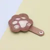 En Stock Transfronterizo Pata de Gato Pelo Recuerdo Llavero Piel de PU Forma de Huella de Pata de Perro Portatarjetas Llavero Colgante