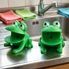 Estante Secador de Esponja con Forma de Rana Impreso en 3D, Estante de Almacenamiento para Paños de Cocina, con Agujeros de Drenaje Integrados