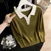 ¡Un disparo real! ¡Un disparo real! Top de punto elegante con cuello para madres, Otoño/Invierno 2026, suéter base de invierno para mujer