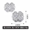 Colgante Doble de Trébol de Cuatro Hojas para Hacer Manualidades Exquisito Colgante de Pulsera Collar con Incrustaciones de Diamantes Venta Directa de Fábrica Se Puede Mezclar Lote Transfronterizo