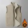 Chaleco reversible para hombre para otoño e invierno, forrado de forro polar, cálido, cuello alto, prenda exterior cortavientos casual, chaleco para hombre 25199A
