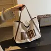 Bolsa de Lona Tote para Mujer de Gran Capacidad Nueva 2024 Bolso Portátil de Nicho Bolso de Hombro para Estudiante Universitario Bolso para Ir a Clase