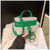 Nuevo Producto Costura de Color Contrastante 2025 Nueva Moda Bolso Caja de Gran Capacidad de Moda de un Hombro Cruzado de Cuerpo Bolso Caja de Mano