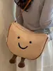 Bolsa Pequeña con Cara Sonriente Linda para Mujer de Comercio Exterior Transfronterizo, Nueva Bolso de Paja Tejido Estiloso de Dibujos Animados, Bolso de Hombro Único Cruzado al Cuerpo Venta al por Mayor