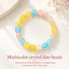 Pulseira de Contas Aquamarina Cristalina Popular Transfronteiriça e Citrino, Pulseira de Meditação de Cristal Roxo e Branco Rachado Atacado