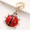 Llavero de Metal Creativo Lindo Mariquita de Siete Estrellas Colgante de Insecto Personalizado Llavero de Coche Regalo Venta al por Mayor