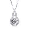 Collar Colgante de Cadena Larga Estilo Coreano En Stock Versátil Transfronterizo Simple Moda Plata S925 Moissanita Estilo Yis Verano para Mujeres