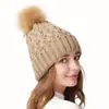 Sombrero de lana acolchado con terciopelo, nuevo, transfronterizo, europeo y americano, otoño e invierno, moda para mujer, exterior, cálido para el frío, sombrero de punto