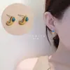 Aretes de Piedra Natural Turquesa para Mujer, Lujo Accesible Sentido de la Moda de Nicho, Aretes Retro Nuevos, Aretes Bai Detallados