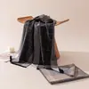 Bufanda de Felpa de Seda a Cuadros de Doble Cara, Calentador de Cuello, Bufanda de Seda de Morera, Unisex, Envoltura de Cuello Versátil y Elegante