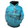 Pescado Teum impresión digital 3D 2024 suministro transfronterizo casual con capucha talla grande suéter casual para pareja
