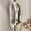 Lenço Grande Elegante de Leopardo Xale Estilo Retro Old Money Fino para Cobrir os Ombros 2026 Novo Cobertor para Sala com Ar Condicionado para Mulheres