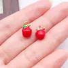 Amazon Handmade Pingentes de Frutas Esmaltados 3D Liga Metálica Morango Melancia Pimenta Milho Acessórios para Joias DIY