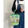 Bolsa Cubo Graffiti Linda, Bolsa Cilíndrica Estampada Ins, Bolsa de Lona para Almuerzo, Lonchera de Mano Estilo Coreano para Niña, Bolsa de Mamá