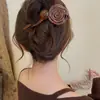 Presilha Garra de Rosa Seca Francesa para Mulheres, Presilha de Torção Uma Palavra, Novo Estilo 2026, Presilha para Cabelo da Parte de Trás da Cabeça, Presilha Bico de Pato para Penteado, Acessórios de Cabelo