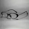 Estilo Literário Elegante Moldura Oval Corrente Espelho Plano, Espelho Plano da Moda e Versátil Anti-Luz Azul para Homens e Mulheres F6044