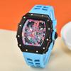 Directo de fábrica nuevo tipo barril automático no mecánico fuerte luminoso impermeable perspectiva personalizado moda reloj de pulsera para hombre