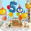 Set de Globos de Números de Dibujos Animados, Sombrero, Animal, Globo de Papel de Aluminio 3D 4D, Globo de Decoración para Fiesta