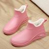 Botas de lluvia británicas para mujer, nuevas botas de lluvia de moda impermeables planas casuales antideslizantes para trabajo de cocina, lavado de coches, zapatos de goma para compras de comestibles