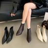 Botines Puntiagudos que Aumentan la Altura Temporada Otoño/Invierno 2025 con Cremallera Trasera, Piel Suave, Suela Suave, Tacón que Aumenta la Altura, Aptos para el Trabajo, Antideslizantes, Resistentes al Desgaste