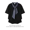2026 Nueva Camiseta de Manga Corta con Cinta a Cuadros para Hombre, Camisa Polo Holgada de Moda, Top de Verano con Diseño Patchwork