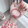 Pulsera de Cristal de Fresa Natural para Mujer DIY Hecha a Mano Original Luz de Luna Gris Pulsera Simple Regalo